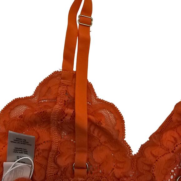 Free people We Are HAH Womans XS Chi Bralittle Bralette Burnt Orange Lace NEW - Picture 4 of 8